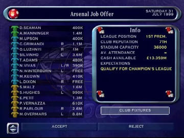 Barca Manager 2000 (ES) screen shot game playing